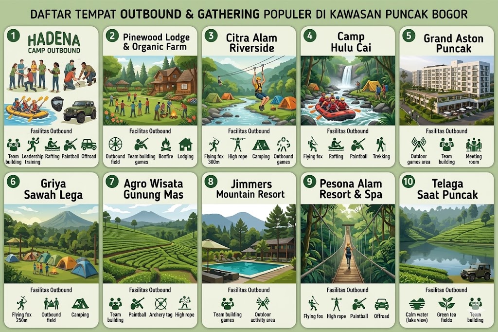 tempat dan paket outbound di puncak untuk acara outing dan gathering perusahaan